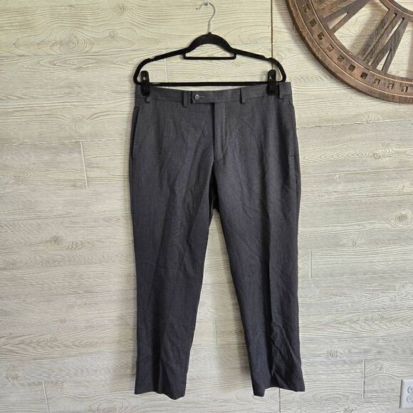 Calvin Klein Wool Dress Pants Mens SZ 36/30 Grey Straight - Picture 1 of 4